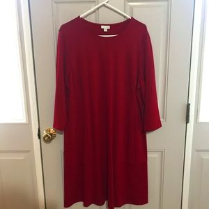 Ponte Knit Flounced Hem Dress